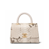 Chanel Off White Python Medium Coco Top Handle Bag 22CM