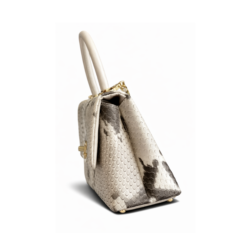 Chanel Off White Python Medium Coco Top Handle Bag 22CM - Image 4