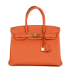Hermes Birkin 30 Orange Clemence Gold Hardware
