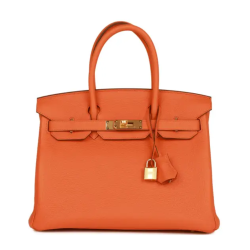 Hermes Birkin 30 Orange Clemence Gold Hardware