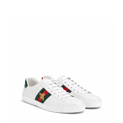 Gucci Ace Embroidered Sneaker Bee White