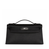 Hermes Kelly Pochette Black Swift Palladium Hardware