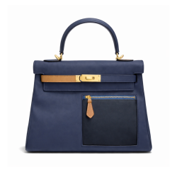 Hermes Colormatic Kelly Retourne 25 Caban, Black And Chai Swift Gold Hardware