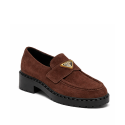 Prada Suede Loafers Chocolate Brown