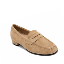 Prada Suede Loafers Desert Beige
