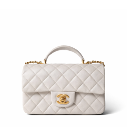 Chanel Mini Flap Bag With Top Handle White As2431