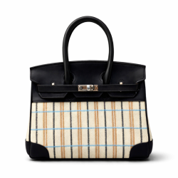 Hermes Birkin Light 30 Multicolor Toile and Black Swift Palladium Hardware
