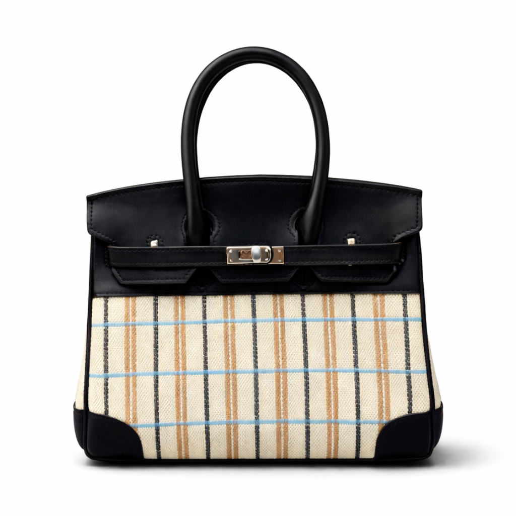 Hermes Birkin Light 30 Multicolor Toile and Black Swift Palladium Hardware