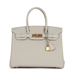 Hermes Birkin 30 Gris Perle Togo Gold Hardware