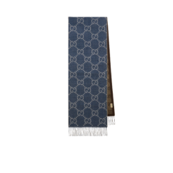 Gucci GG Pattern Jacquard Wool Silk Scarf