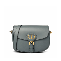 Christian Dior  Calfskin Cannage Caro Pouch With Chain Gray