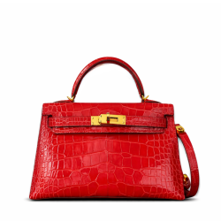 Hermès Kelly 20 Braise Shiny Alligator Gold Hardware