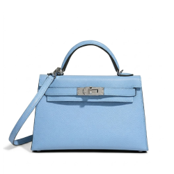 Hermès Kelly 25 Sellier Bleu Brume Epsom Palladium Hardware