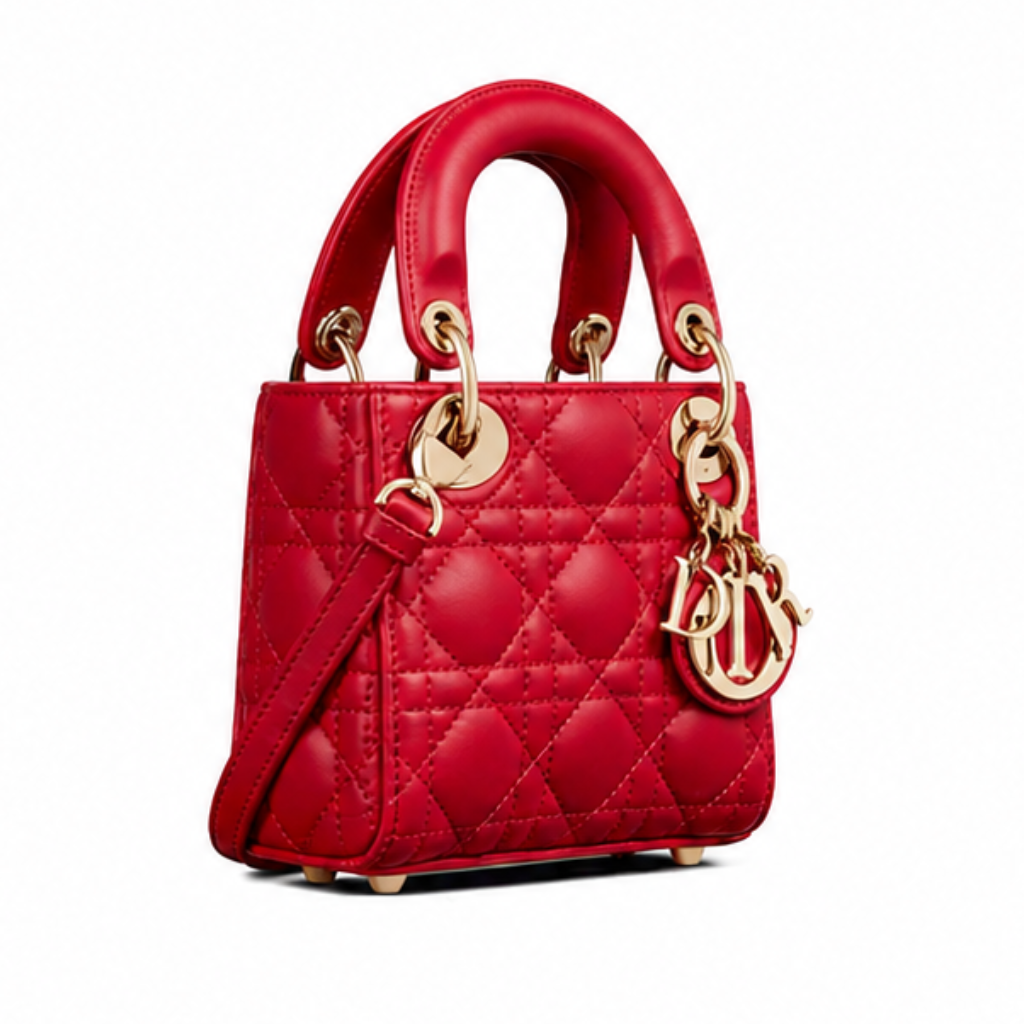 Micro Lady Dior Bag Scarlet Red 12cm