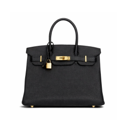 Hermes Birkin 30 Black Togo Gold Hardware