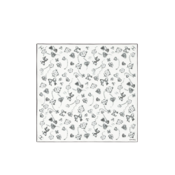 Chanel Square Scarf Twill Silk Black & White
