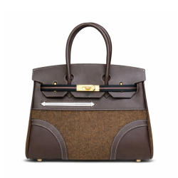 Hermès 25cm Birkin Go Team Ebene Swift Feutre Gold Hardware