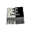 Chanel Black And White Wool Scarf