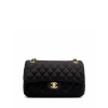 Chanel Jersey Quilted Medium Bijoux Chain Double Flap Black
