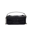 Valentino Garavani Loco Flower Applique Shoulder Bag Black 26Cm