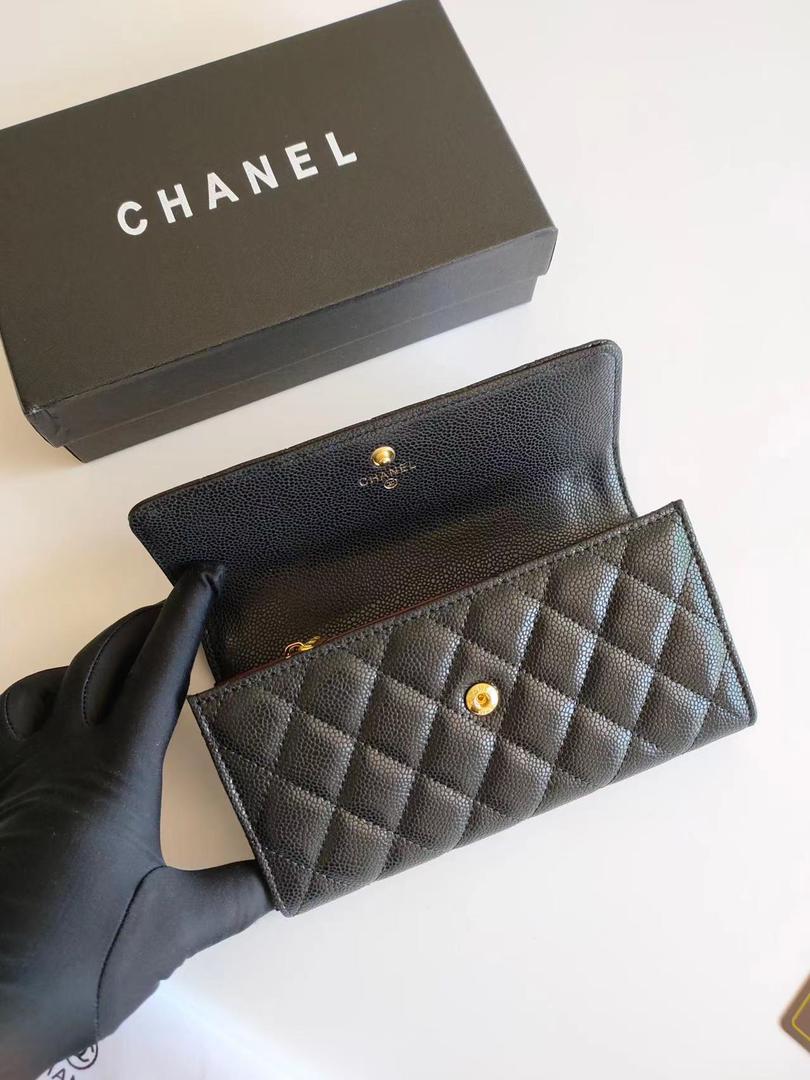 Chanel Cc 19 Quilted Black Leather Wallet - Image 2