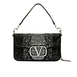 Valentino Loco Small Vlogo Shoulder Bag Black 20Cm