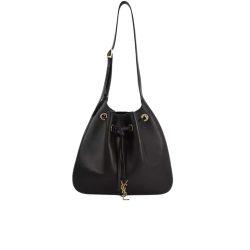 Saint Laurent Paris Vii Medium Flat Hobo Bag In Smooth Leather Black 28Cm 697941Aaamd1000