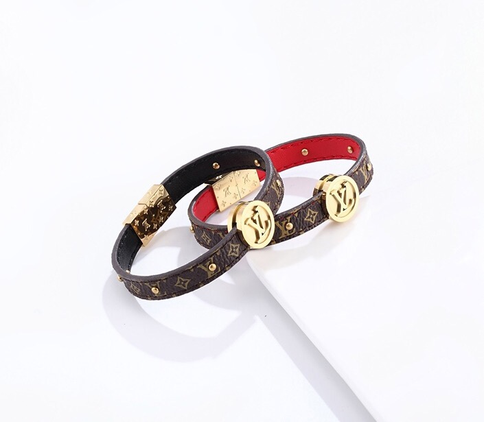 Louis Vuitton LV Monogram Circle Gold Tone Reversible Bracelet - Image 3
