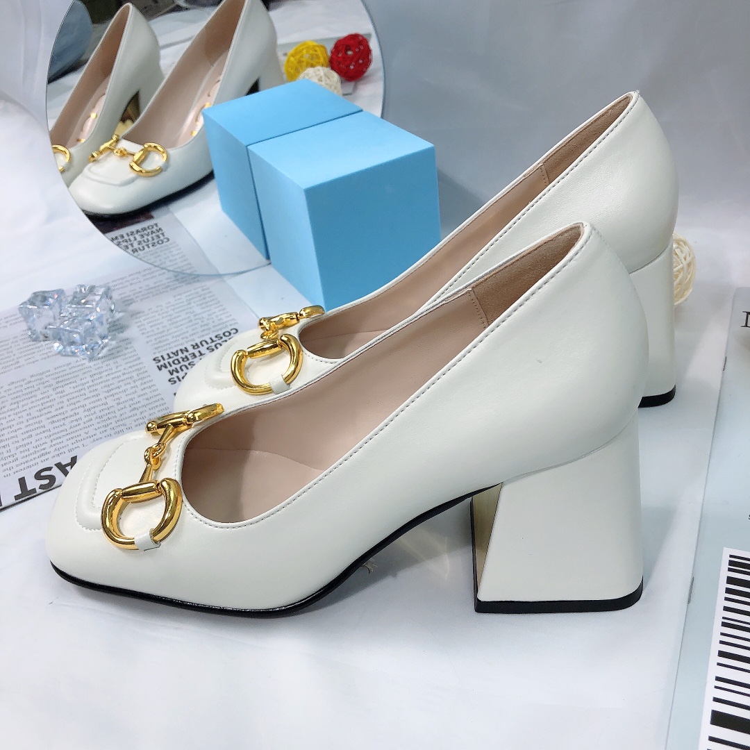 Gucci Women's Mid Heel Pump With Horsebit White - Image 2