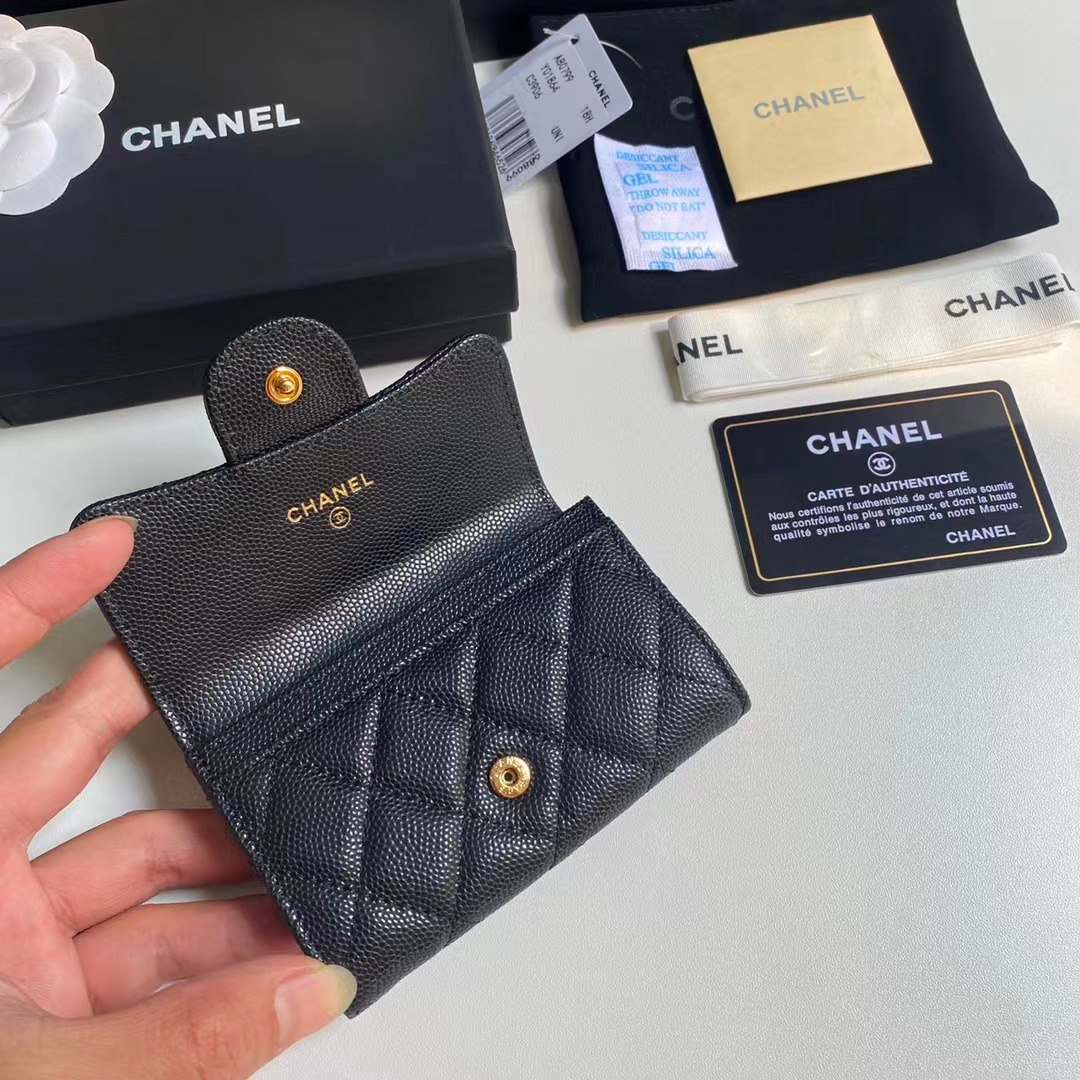 Chanel Classic Card Holder Wallet Black Ap0214 - Image 6