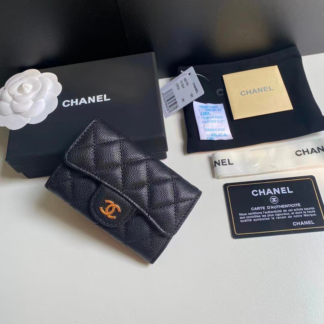 Chanel Classic Card Holder Wallet Black Ap0214 - Image 4