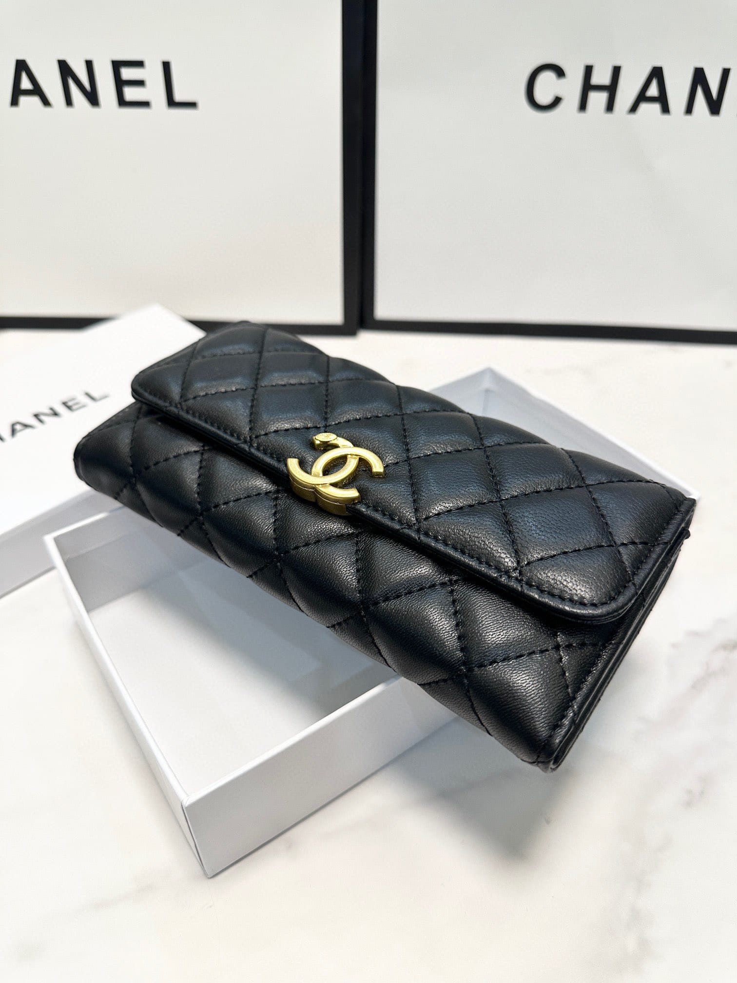 Chanel Long Flap Wallet Black 19Cm - Image 6