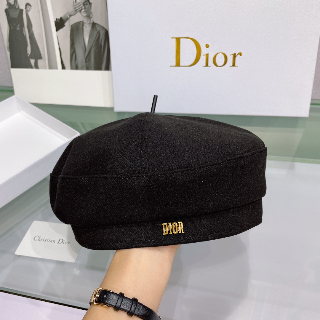 Dior Cotton Drill Beret Black - Image 8