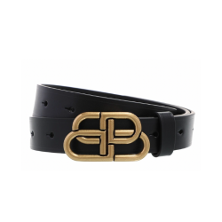 Salvatore Ferragamo Gancini Black Leather Belt With Gold Metal Buckle - 90 Eu 105 Cm
