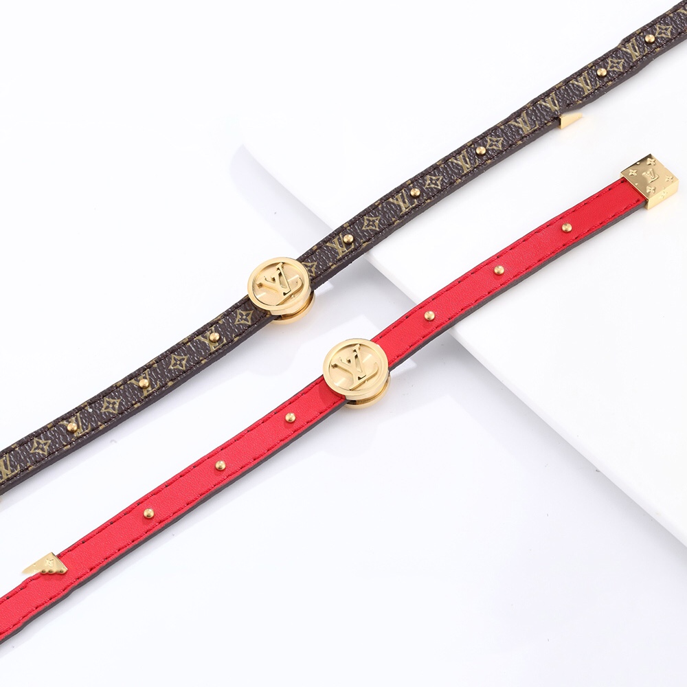 Louis Vuitton LV Monogram Circle Gold Tone Reversible Bracelet - Image 2