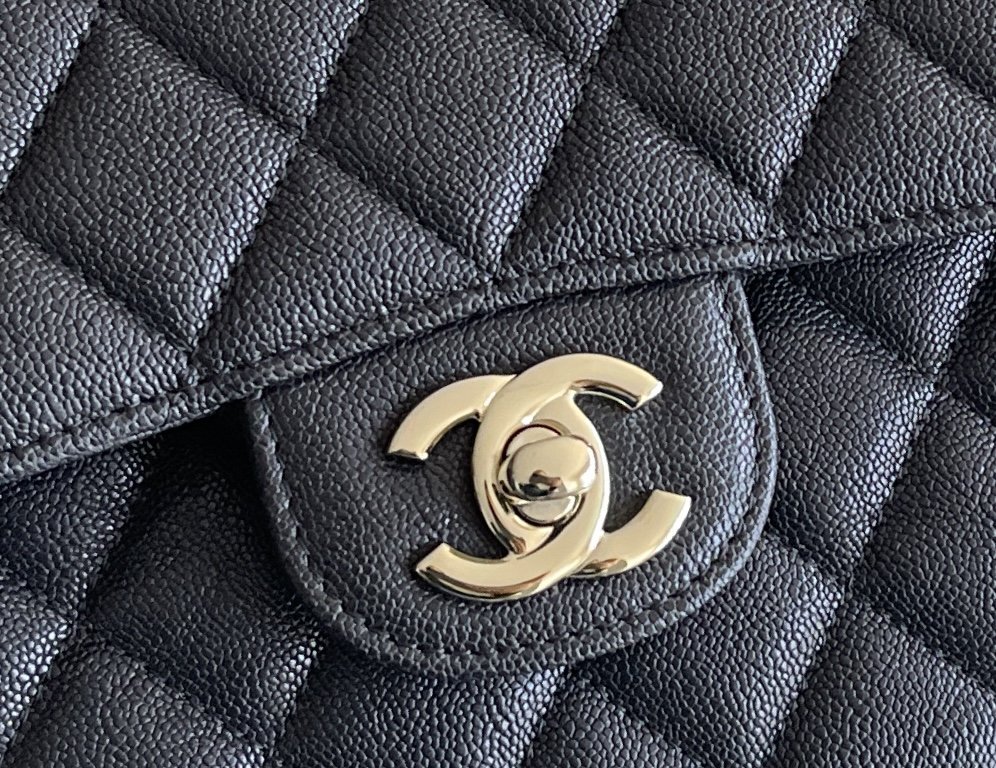 Chanel Classic Grain Silver Hardware Handbag Black A01112 - Image 3