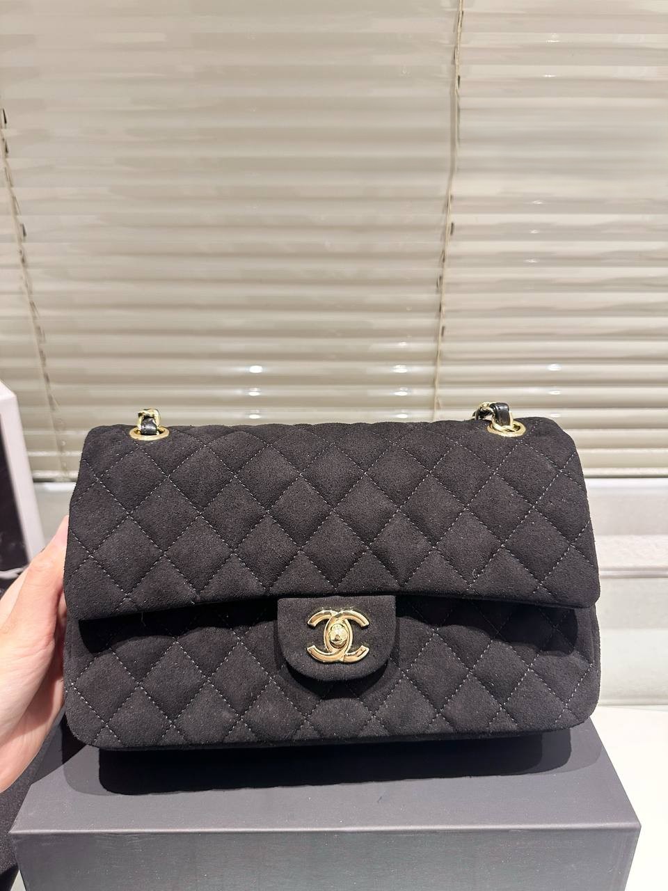 Chanel Jersey Quilted Medium Bijoux Chain Double Flap Black - Image 4