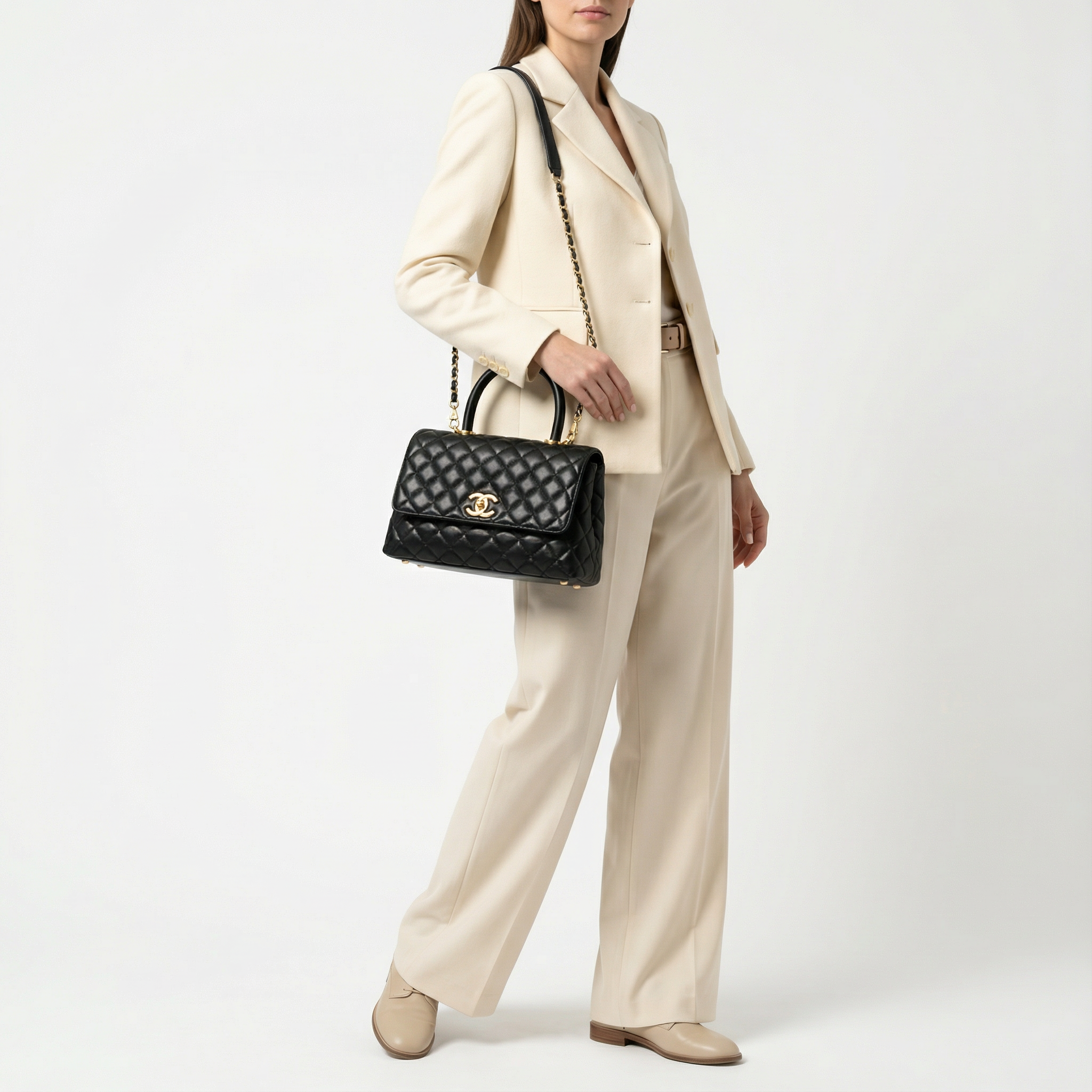 Chanel Coco Handle Black Caviar with Gold Hardware 25 - Image 2