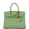 H Handbags Birkin 30 Vert Criquet Epsom Gold Hardware