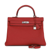 Hermes Special Order (Hss) Kelly Retourne 32 Rouge Grenat Verso Togo Palladium Hardware