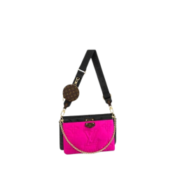 Louis Vuitton Maxi Multi Pochette Accessoires Black Pink 25Cm