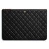 Chanel Pouch Classic Black Leather Clutch A82545
