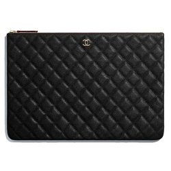 Chanel Pouch Classic Black Leather Clutch A82545