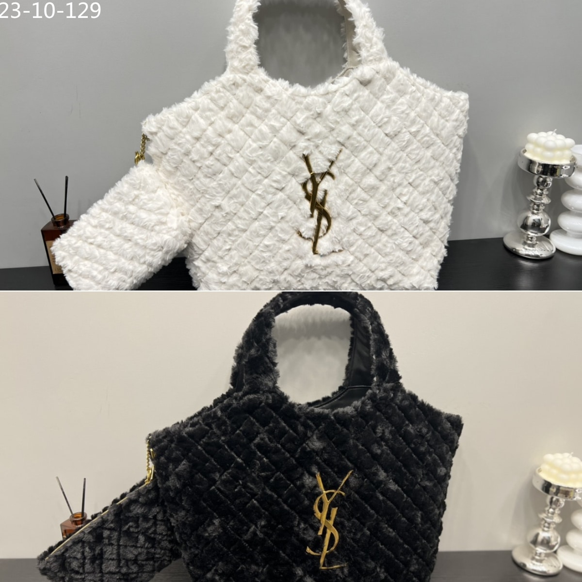 Saint Laurent Icare Maxi Shopping Bag White 39Cm - Image 5