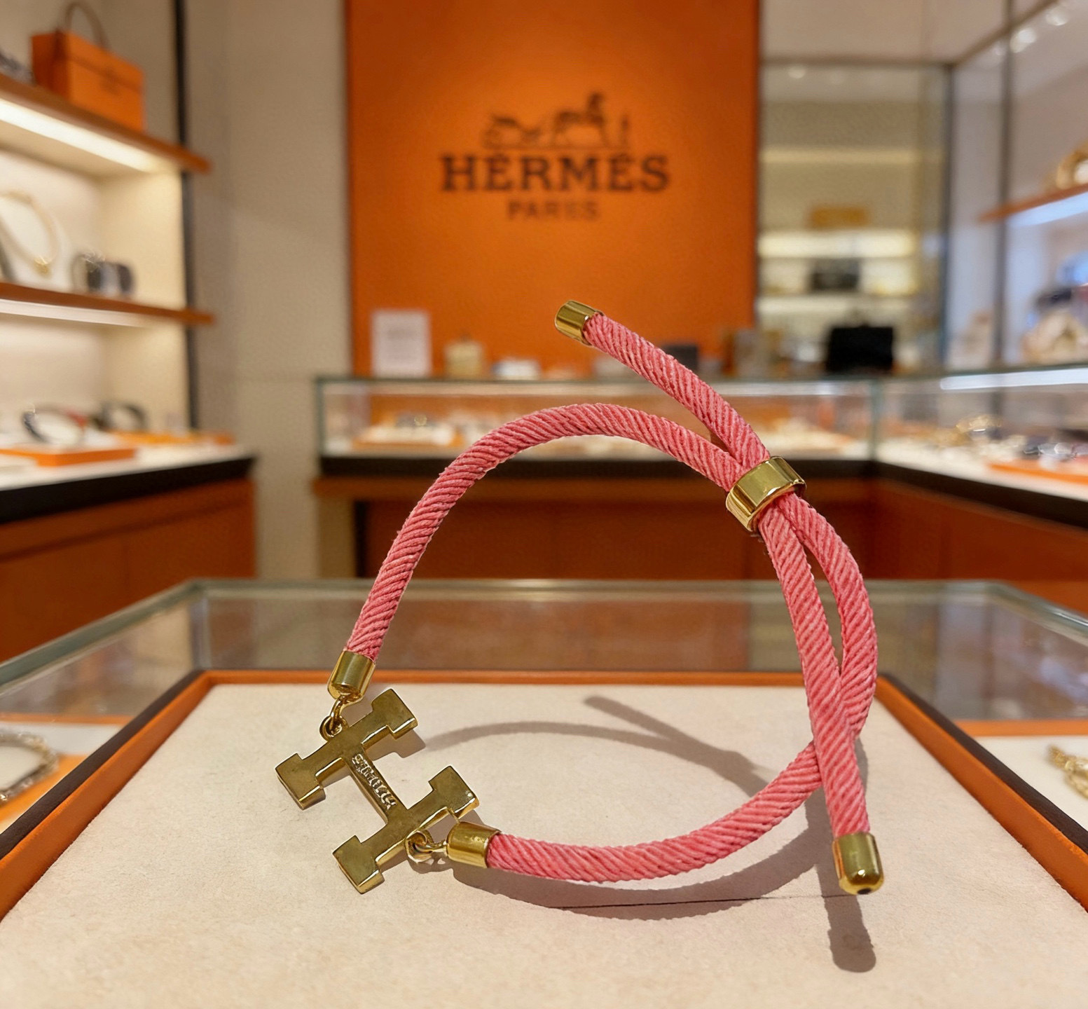 Hermès H-Cord Braided Bracelet In Pink - Image 7