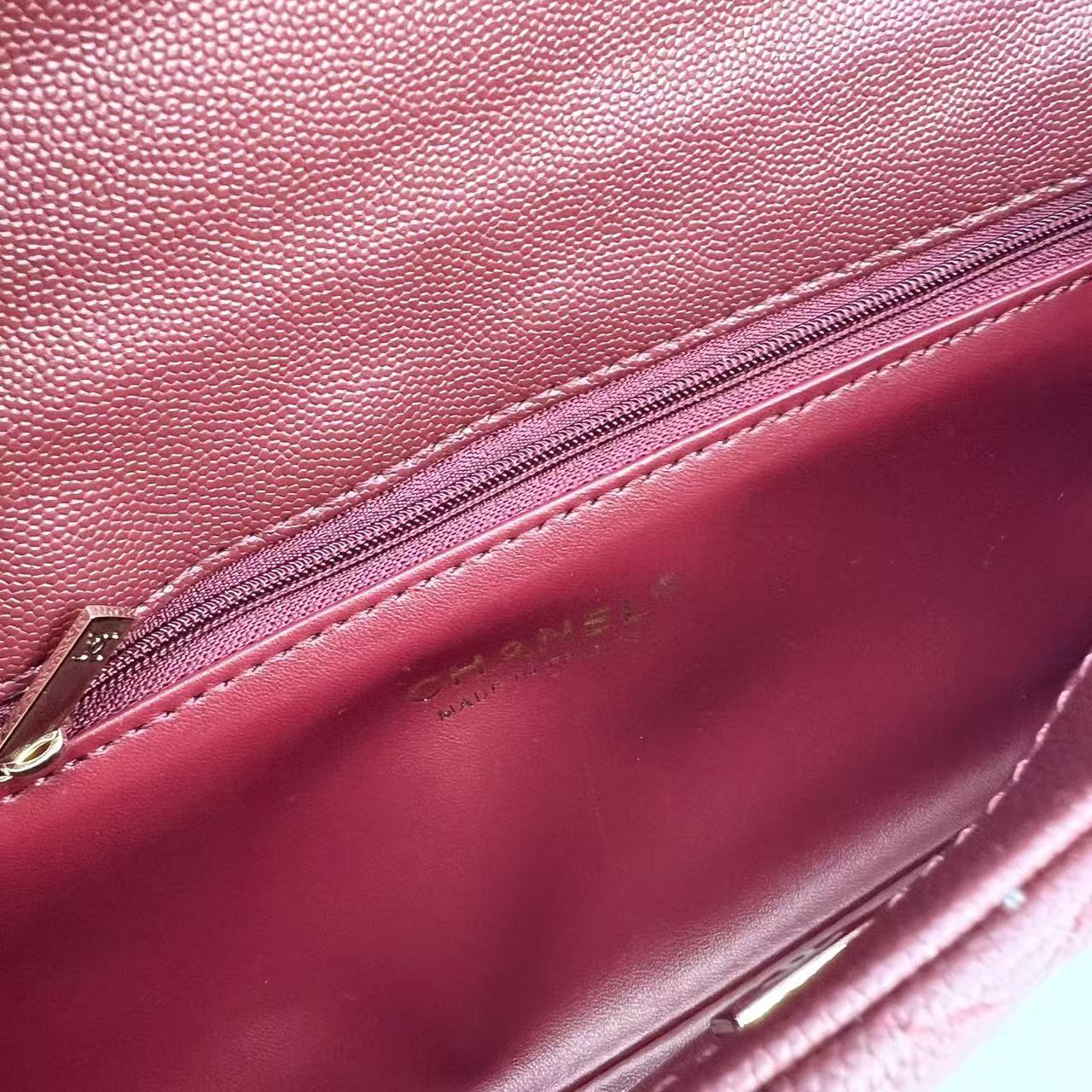 Chanel Caviar Quilted Maxi East West Coco Handle Flap Burgundy - Image 5