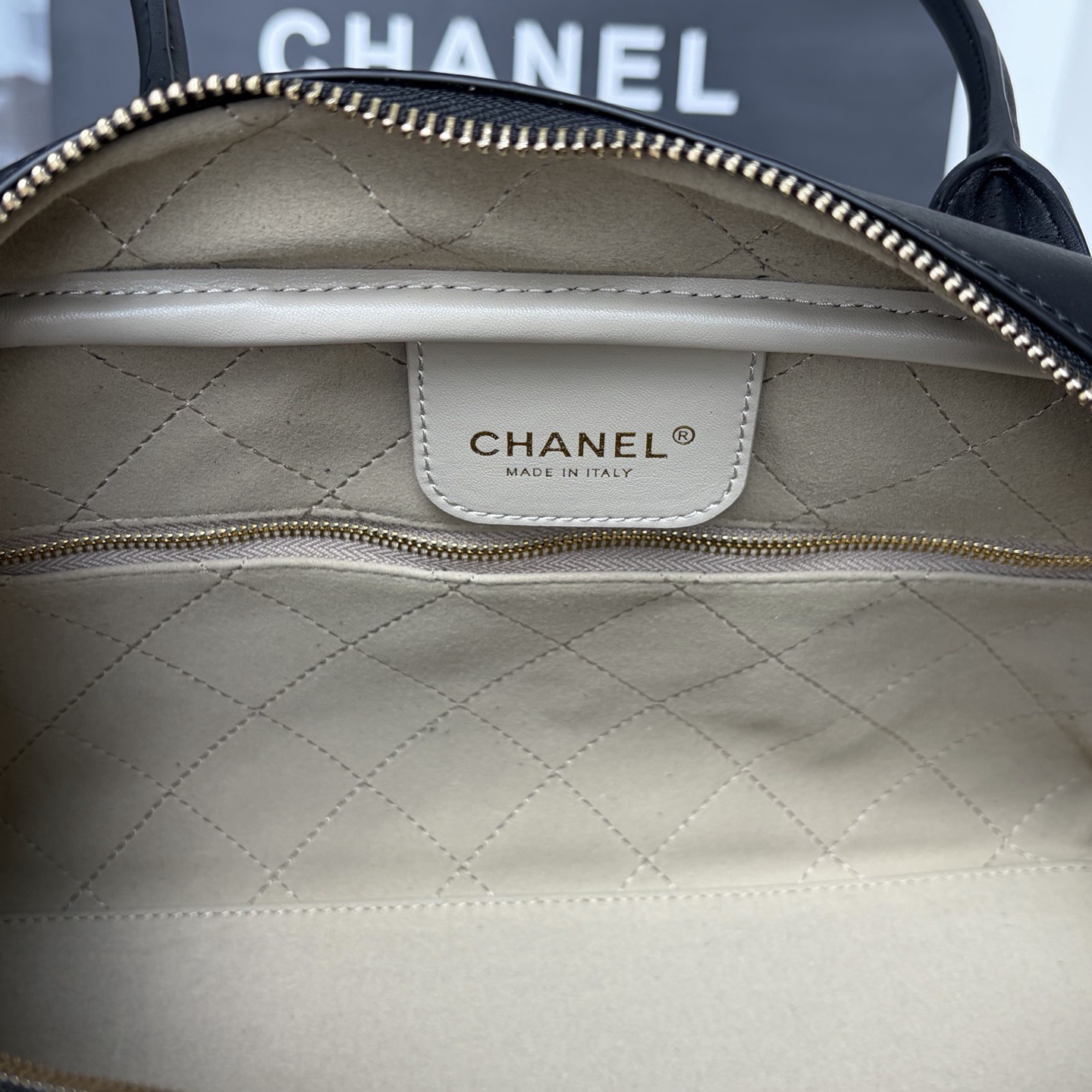 Chanel Large "Perfect Bowling" Bag Black Calfskin Gold Hardware - Image 8