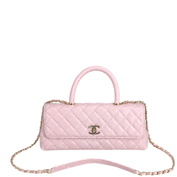 Chanel Caviar Quilted Maxi East West Coco Handle Flap Pink