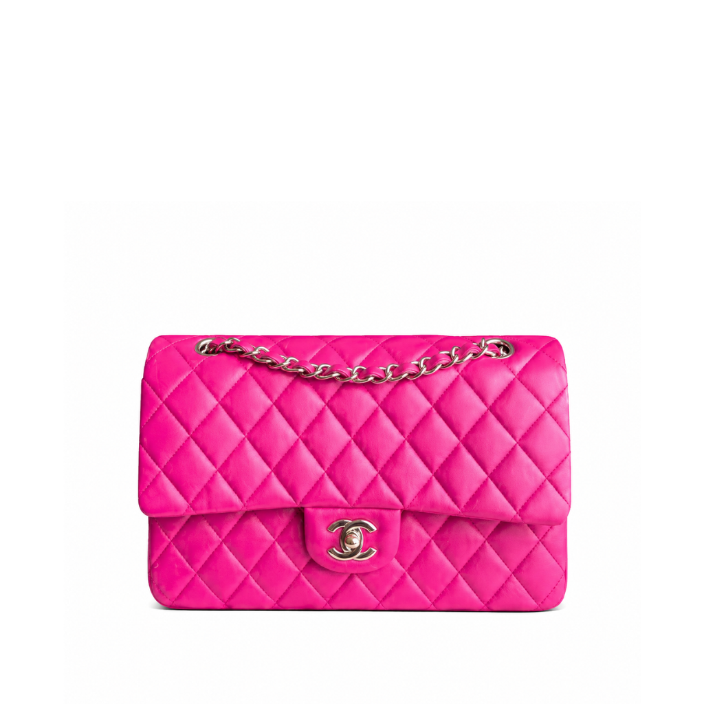 Chanel Pink Quilted Matte Caviar Leather Classic Jumbo Double Flap Bag 25cm