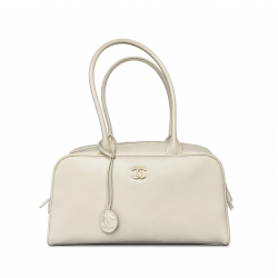 Chanel Large Bowling Bag In Beige